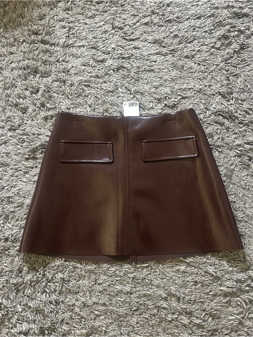 H&M Women’s Burgundy/Maroon Faux Leather Mini Skirt